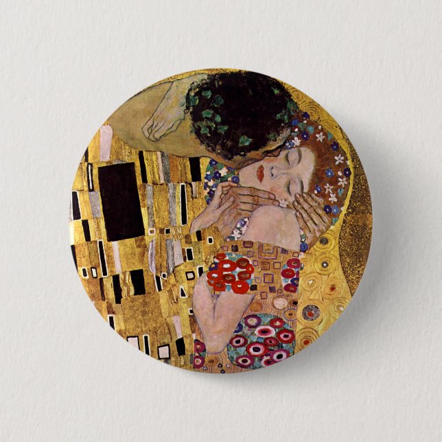 Kiss, Gustav Klimt Knapp (Framsida)