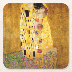 Kiss Gustav Klimt Underlägg Papper Kvadrat