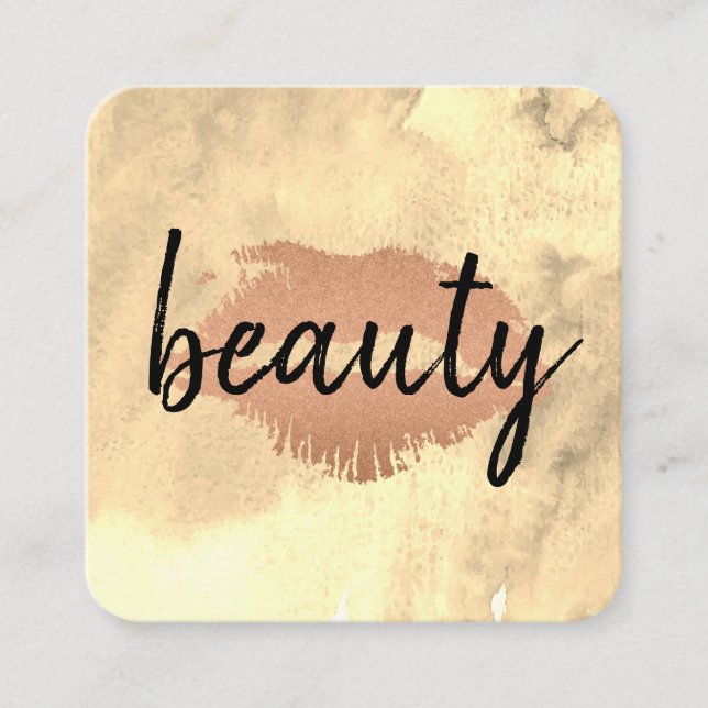 Kiss Handskriven vattenfärg Fyrkantigt Visitkort (Framsida)