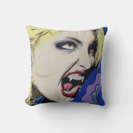 "Kiss Hard"-målning på en Kudde