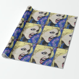 "Kiss Hard"-målning på en Presentpapper