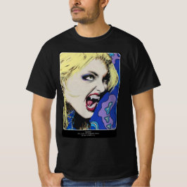 "Kiss Hard"-målning på en T Shirt