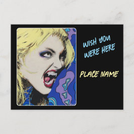 "Kiss Hard"-målning på en Vykort