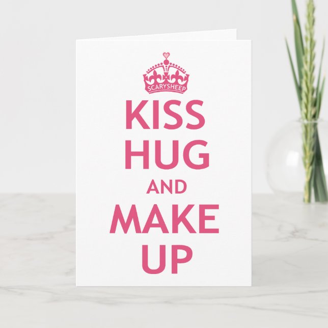 Kiss Hug och make Up Kort (Framsida)