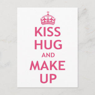 Kiss Hug och make Up Vykort