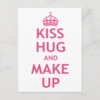 Kiss Hug och make Up Vykort