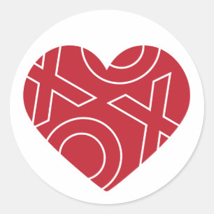 Kiss Hugs Heart Sticker Runt Klistermärke