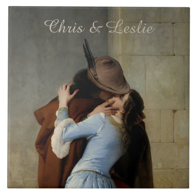 Kiss/Il Bacio anpassningsbar keramiska plattor Kakelplatta (Framsidan)