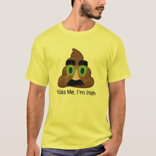 Kiss Jag är irländsk Grönt Irish Poop Emoji. T Shirt