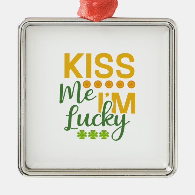 Kiss Jag är Lucky Julgransprydnad Metall (Framsidan)