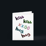 Kiss Kiss Hug Hug Kärlek Älskare Friend Roligt Bir Kort<br><div class="desc">Obs! Vårt urval som visas är ett litet anteckningskort storlekt. Cute och trendig. Ett kort för roligt för alla i ditt liv som fyller år. Det kan vara en bra vän, en bra familjemedlem eller bra älskare. Den är anpassningsbar. XXOO Kisses och kramar på framsidan och en enkel Grattis på...</div>