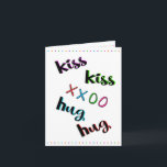 Kiss Kiss Hug Hug Kärlek Älskare Friend Roligt Bir Kort<br><div class="desc">Obs! Vårt urval som visas är ett litet anteckningskort storlekt. Cute och trendig. Ett kort för roligt för alla i ditt liv som fyller år. Det kan vara en bra vän, en bra familjemedlem eller bra älskare. Den är anpassningsbar. XXOO Kisses och kramar på framsidan och en enkel Grattis på...</div>