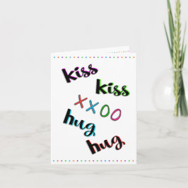 Kiss Kiss Hug Hug Kärlek Älskare Friend Roligt Bir Kort