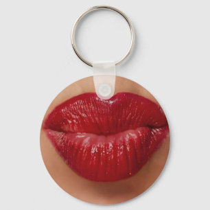 Kiss Kiss Red Läppar Kärlek Nyckelring