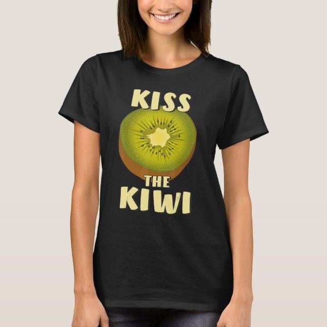 KISS KIWI Fruit Vitamins Vegan Kiwi T Shirt (Framsida)