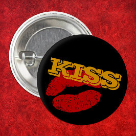 KISS-knapp, röda läppar - Kärlek / fest anpassad Knapp