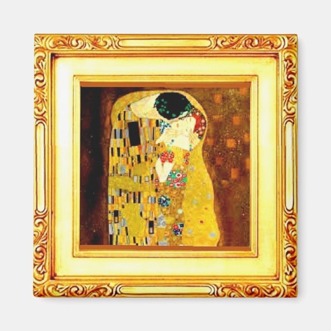 Kiss, konst av Gustav Klimt Magnet (Framsidan)