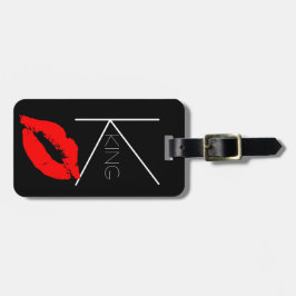 Kiss Läppar Black Red Lipstick Kung Anpassningsbar Bagagebricka