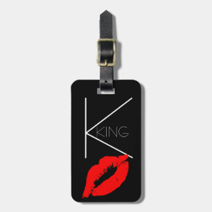 Kiss Läppar Black Red Lipstick Kung Anpassningsbar Bagagebricka