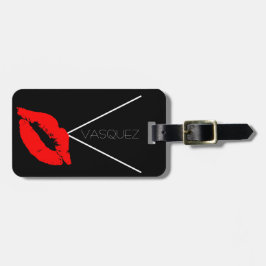 Kiss Läppar Black Red Lipstick Vasquez V Monogram Bagagebricka