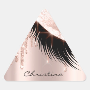 Kiss Läppar Makeup Artist Glitter Lashe Sparkly Bl Triangelformat Klistermärke