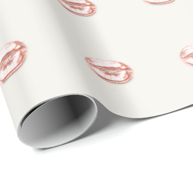 Kiss Läppar Möhippa 16th Girl Ro Rosa Ivory Creamy Presentpapper (Rullad Hörn)