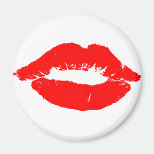 Kiss Läppar Red Lipstick Kärlek Passion Valentin Magnet