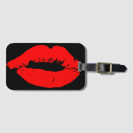Kiss Läppar Red Lipstick Kärlek Passion Valentine Bagagebricka