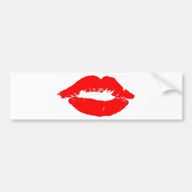 Kiss Läppar Red Lipstick Kärlek Passion Valentine Bildekal (Framsidan)