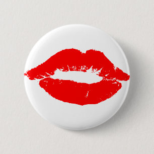 Kiss Läppar Red Lipstick Kärlek Passion Valentine Knapp