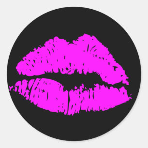 Kiss Läppar Runt Klistermärke