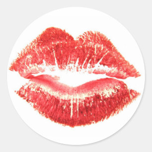 Kiss Läppar Stickers Runt Klistermärke
