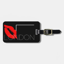Kiss Lip Black Red Lipstick London Anpassningsbar  Bagagebricka