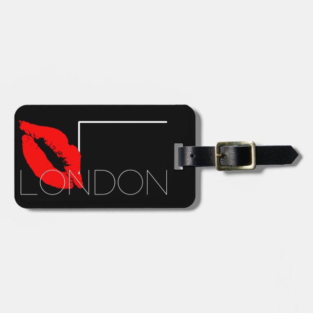 Kiss Lip Black Red Lipstick London Anpassningsbar  Bagagebricka (Horisontell Framsida)