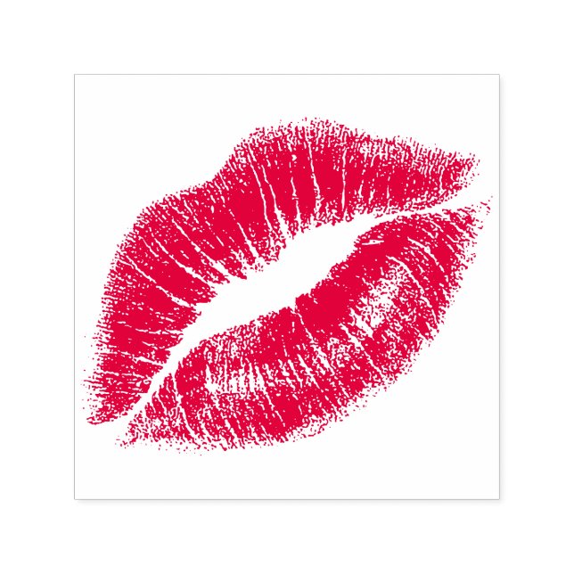 Kiss Lips,Realistic Lipstick Kiss  Självfärgande Stämpel (Design)