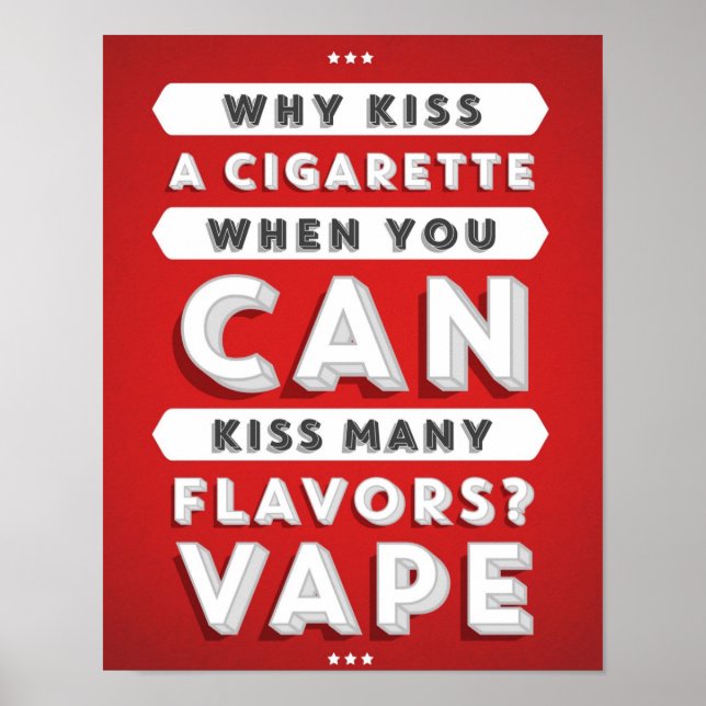 Kiss Många flavader Vape Poster (Framsidan)