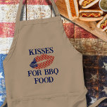Kiss Me 4 juli Independence day Apron Förkläde<br><div class="desc">Alla behöver kyss! Roligt och snabb penna till bära vid Independence day BBQ</div>