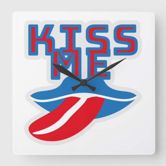 Kiss me / Besame Pixelat by Masanser Fyrkantig Klocka (Framsida)