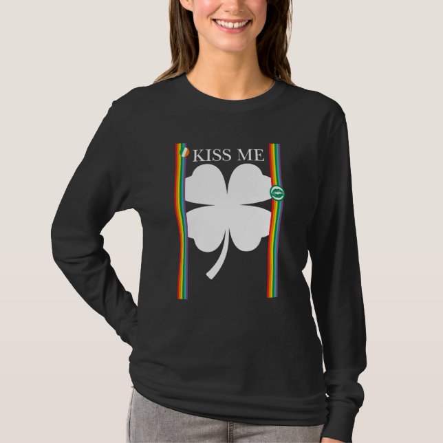 Kiss Me Cool C Leaf St Patrick's Day Irish Celebra T Shirt (Framsida)
