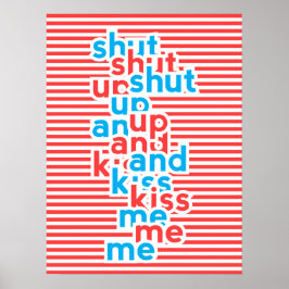 Kiss Me, flicka Power, typografi Poster