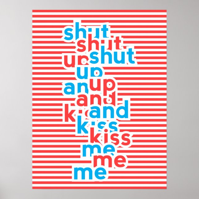 Kiss Me, flicka Power, typografi Poster (Framsidan)