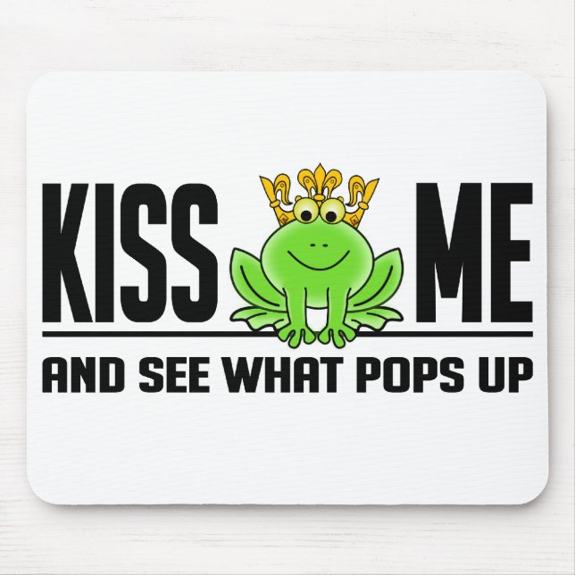KISS ME Frog mousepad, anpassade Musmatta (Framsidan)