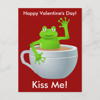 Kiss Me Frog Valentiness vykort
