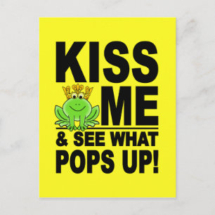 KISS ME Frog vycard, anpassade Vykort