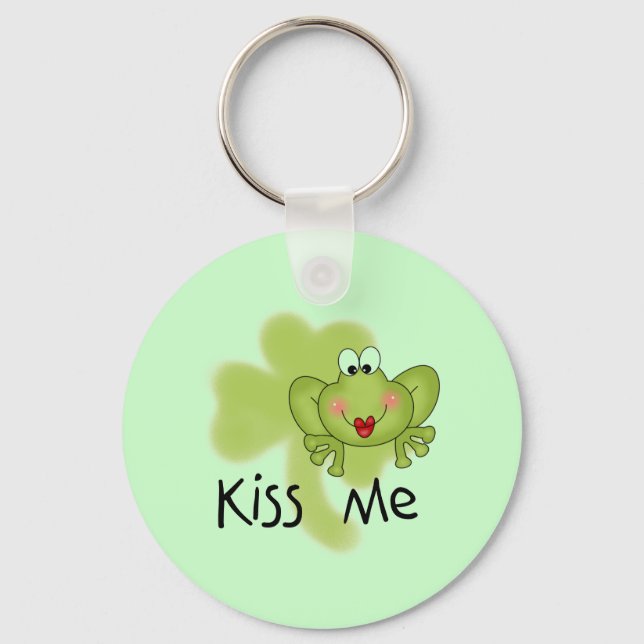 Kiss Me Froggy Tshirts och Gifts Nyckelring (Framsida)