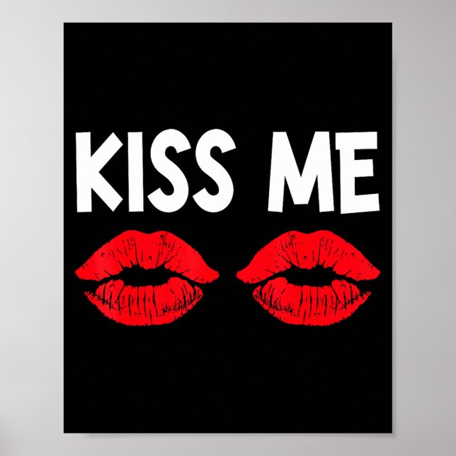 Kiss Me Funny Couples Tee Valentine's Day Couple M Poster (Framsidan)