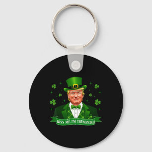 Kiss Me Funny Trump 2024 Patrick Day Patriotic Tak Nyckelring