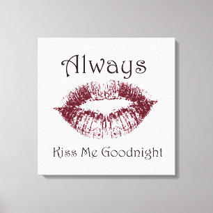 Kiss Me Goodnight läppar Canvastryck