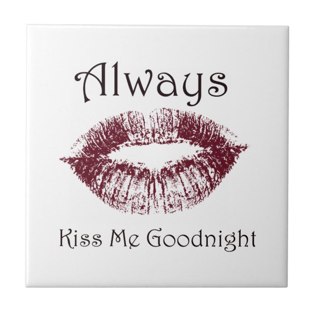 Kiss Me Goodnight läppar Kakelplatta (Framsidan)