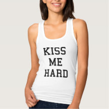 Kiss Me Hard Slim Fit Racerback-Tanktop